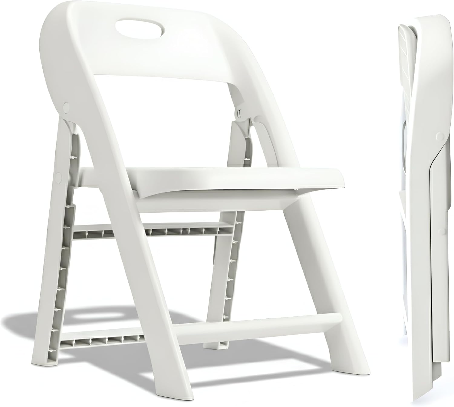Giggle & Play Kids Folding Chair, 2 Pack - Toddler Beach & Camping Chair | Portable Folding Chairs for Kids & Toddlers, Lightweight for Beach, Camping & Sturdy Backrest, Easy Fold - White
