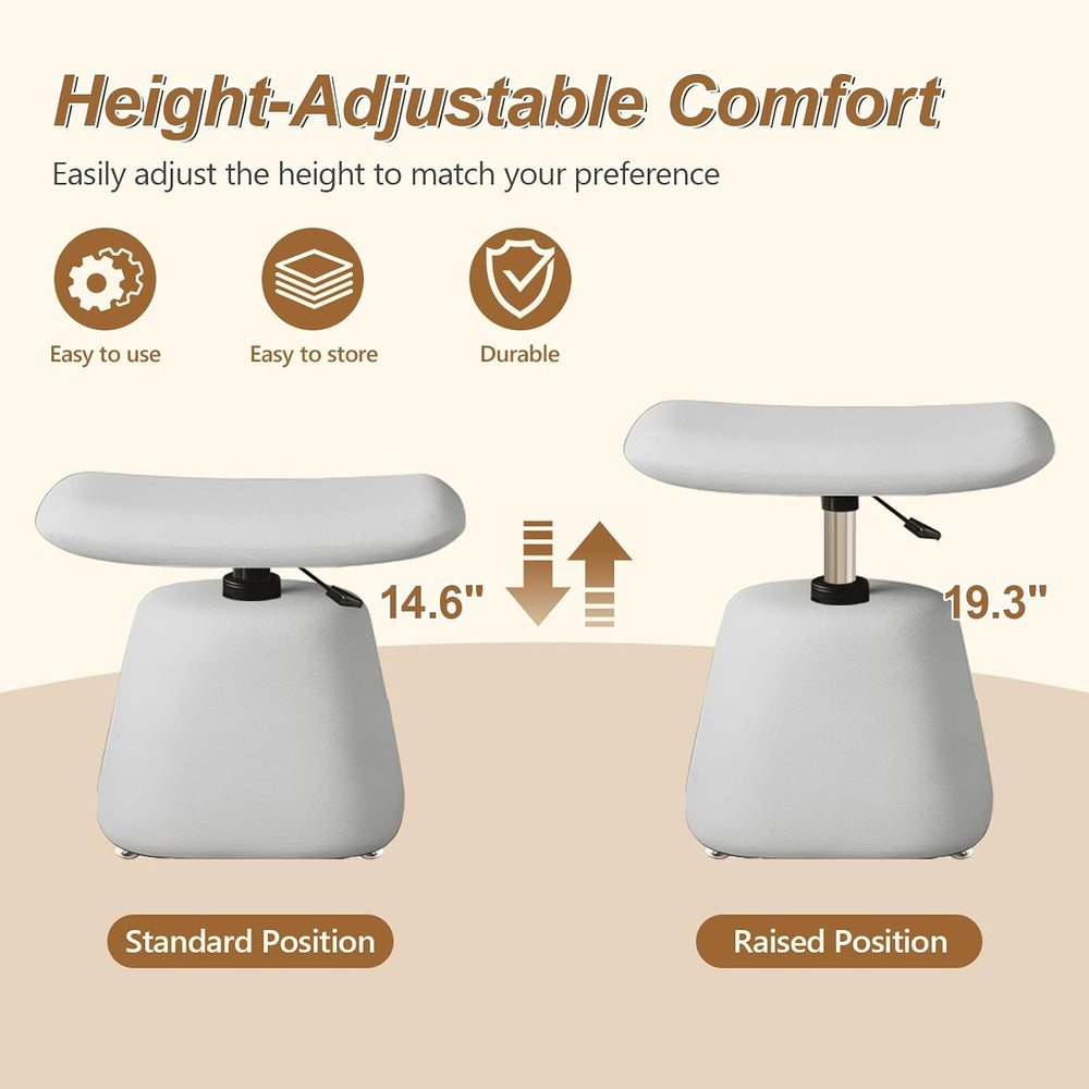 JPBSTO Small Ottoman Footrest, Modern Vanity Stool Chair Adjustable Height, U...