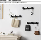 Coat Rack Wall Mount Black, 3 Hooks Rack Metal Coat Hanger Wall for Hanging Hat Purse and Robes, Towel Hook for Bathrooms and Entryway (1 Pack)