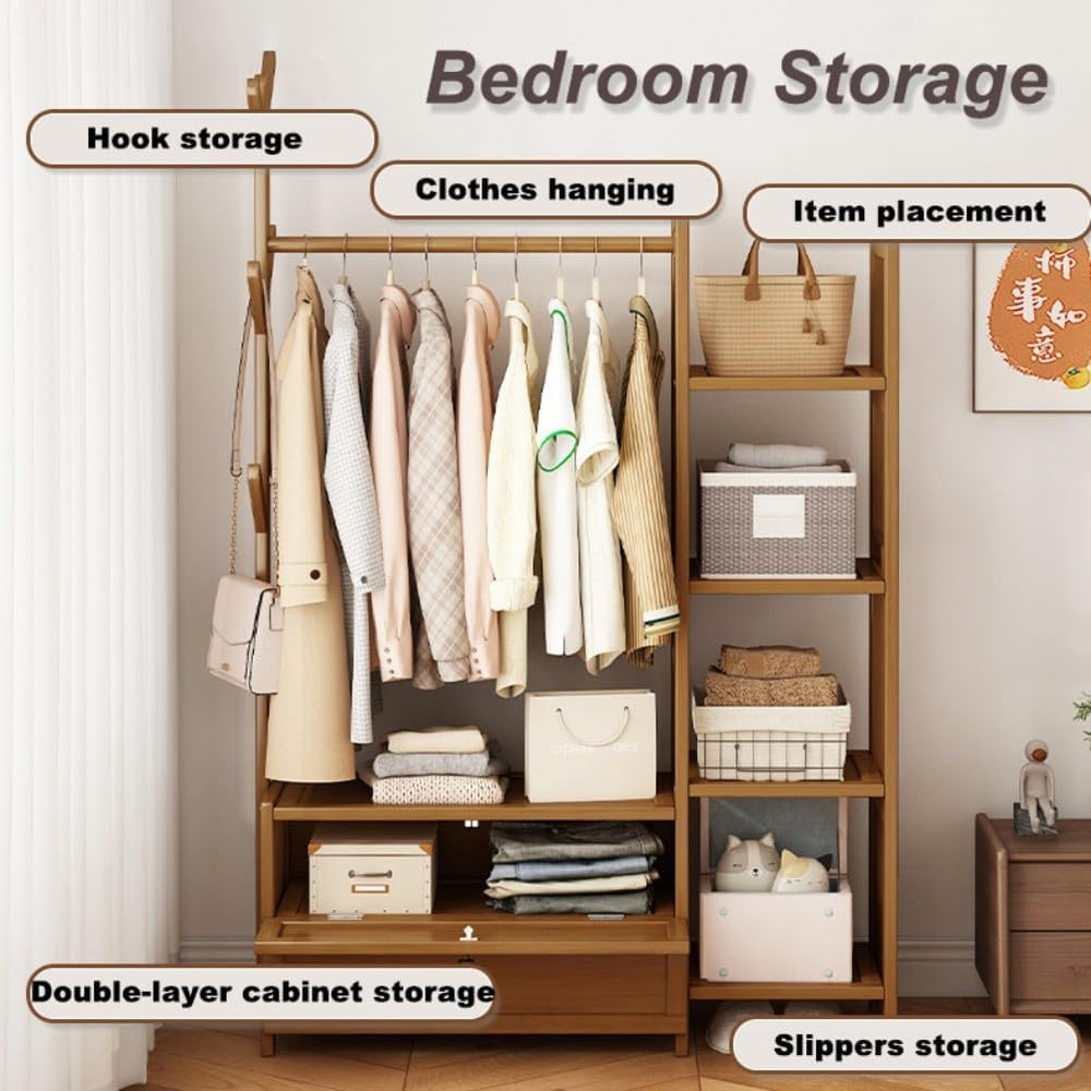 Open Wardrobes for Bedroom,Wardrobe Rack,Wardrobe on Wheels,Clothes Rail with...