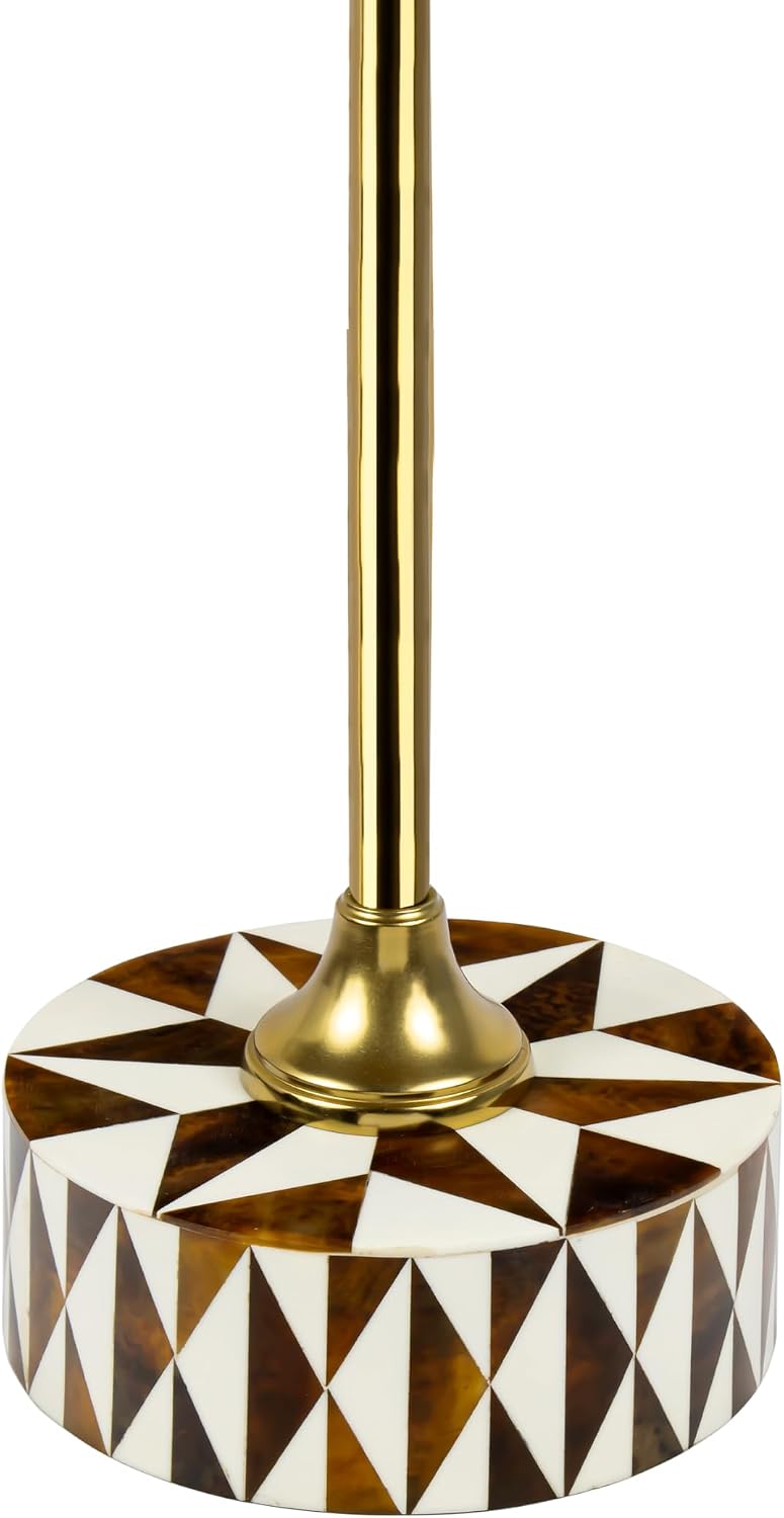 JONATHAN Y Calix 23.5" Round Compass Rose Pedestal Drink Table, Dark Bro...