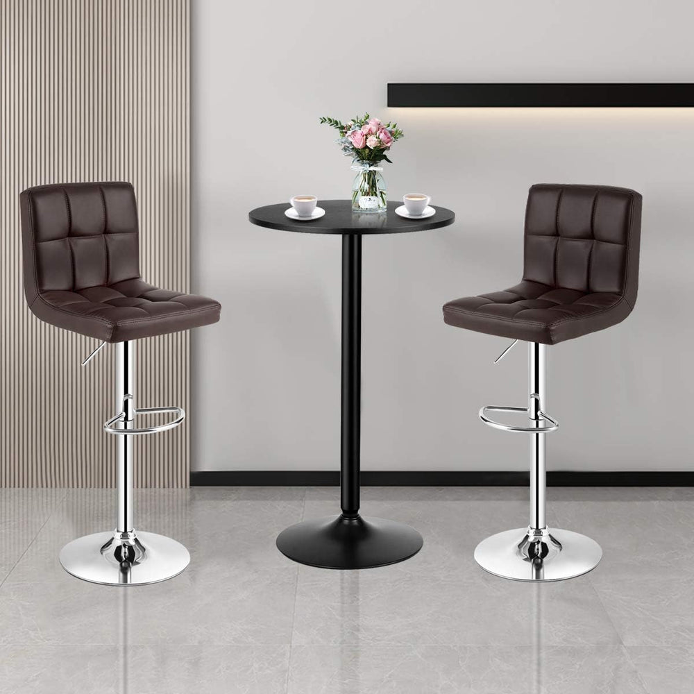 COSTWAY 3-Piece Bar Table Set, Counter Height Table Set with 2 Bar Stools | R...
