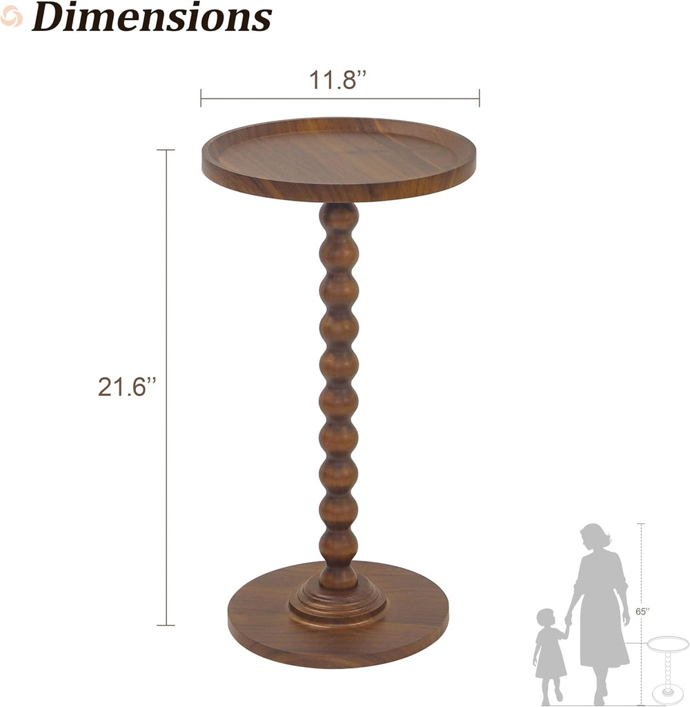 AWASEN Small Side Table, Round Drink Table for Small Spaces, Round Accent End...