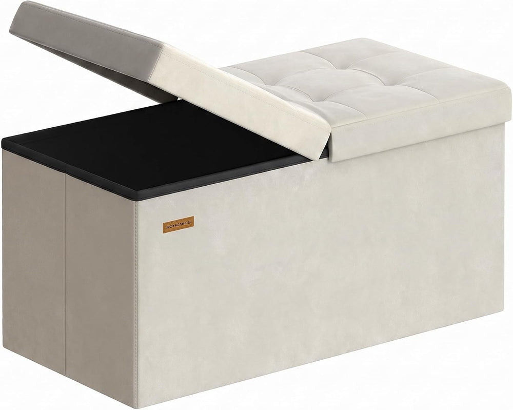 SONGMICS Mazie Collection - 30 Inches Storage Ottoman, Foldable Storage Bench...