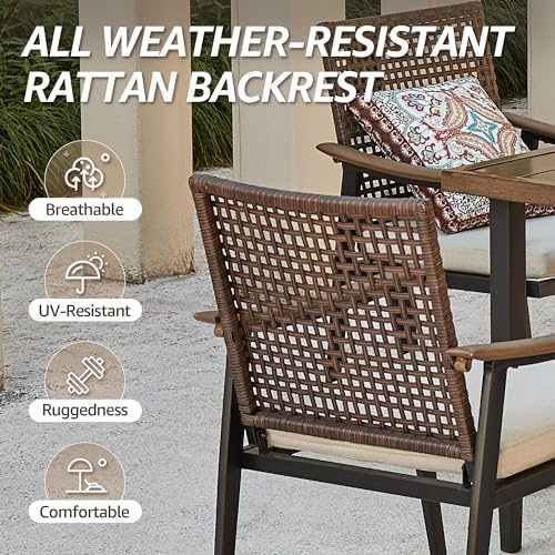 7 Piece Patio Dining Set , Rattan Wicker Patio Chairs Set