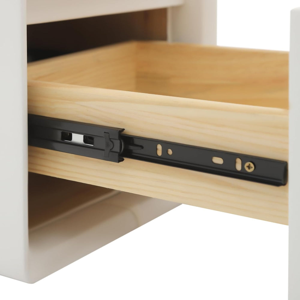 Modern Minimalist End Table, with 2 Drawers Bedside Table, Bedside Nightstand...