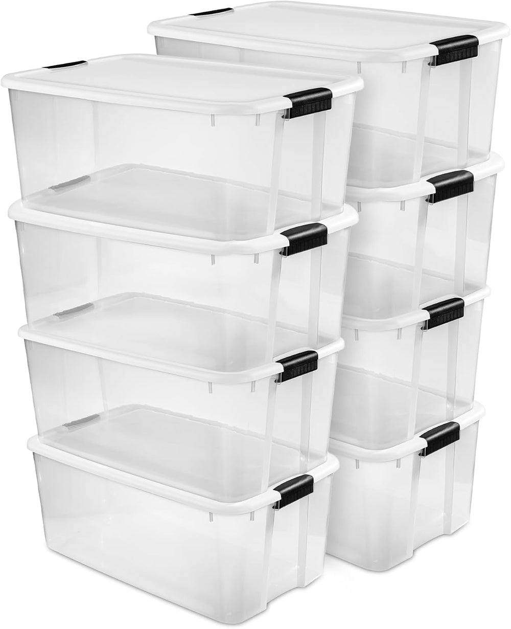 Sterilite Ultra Latch Box with Lids for Home and Office, 116 Quart, 8-Pack | ...