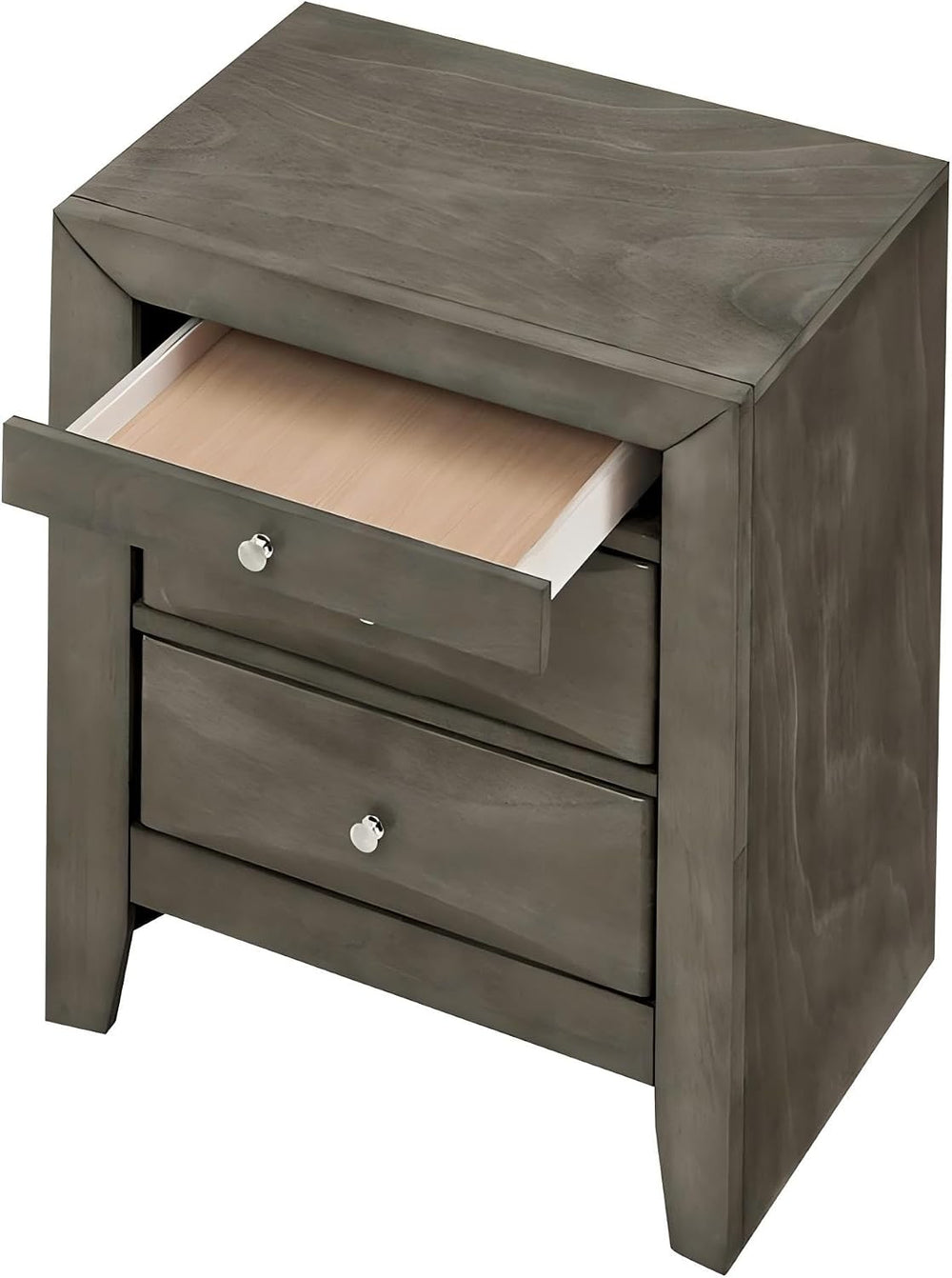 Elegant Gray Storage Nightstand,for Small Spaces
