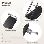 Fire Escape Wall Shelf, 3 Tier Black Metal Hanging Ladder Decor, Iron Display Shelf, Floating Wall Organizer, Includes Installation Screws and Instructions for Easy Setup
