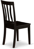 East West Furniture ANTI5-CAP-W 5 Piece Dinette Set for 4 Includes a Round Kitchen Table with Pedestal and 4 Dining Chairs, 36x36 Inch, Cappuccino