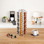 Restaurantware Restpresso 5.1 x 16.3 Inch Coffee Capsule Holder 1 Durable Pod Carousel - Holds 60 Nespresso Capsules 360-Degree Rotatable Iron Espresso Pod Organizer Pods Not Included
