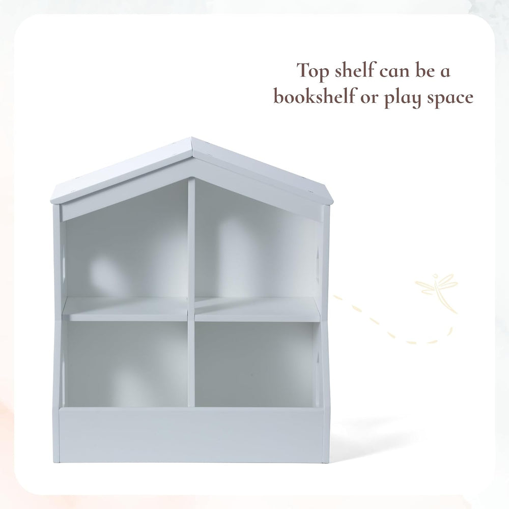 Little Seeds Trellis Storage Cubby Bookcase, Deep Blue