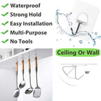 JINSHUNFA Adhesive Wall Hooks for Hanging Heavy Duty Towel Coat Hooks Waterproof Transparent Hook for Bathroom Shower Kitchen Keys Door Outdoor Home Improvement Utility Hook 8 Pack