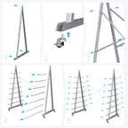 Floor Standing Lumber Horizontal Storage Rack with 7 Tiers, Heavy-Duty Metal Adjustable Arms Pallet Racking, Free Standing Bar Storage Cantilever Rack for Basement, Up to 2500 Lbs