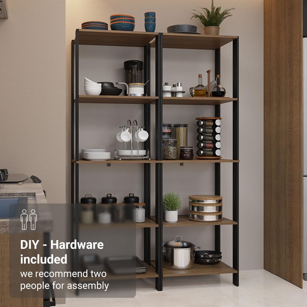 Madesa Kitchen Pantry Storage Rack with 10 Open Shelves 47" L Multiuse M...
