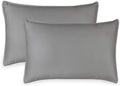 Queen Pillowcases by Pure Bamboo, Genuine 100% Organic Viscose Derived from Bamboo, Luxuriously Soft & Cooling, Double Stitching, Envelope Closure (2 Queen Pillowcases, Stone Grey)