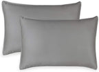Queen Pillowcases by Pure Bamboo, Genuine 100% Organic Viscose Derived from Bamboo, Luxuriously Soft & Cooling, Double Stitching, Envelope Closure (2 Queen Pillowcases, Stone Grey)