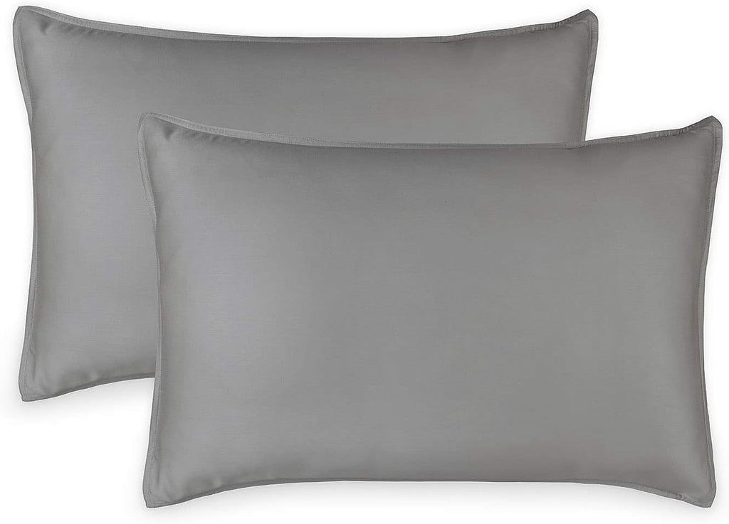 King Pillowcases by Pure Bamboo, Genuine 100% Organic Viscose Derived from Bamboo, Luxuriously Soft & Cooling, Double Stitching, Envelope Closure (2 King Pillowcases, Stone Grey)