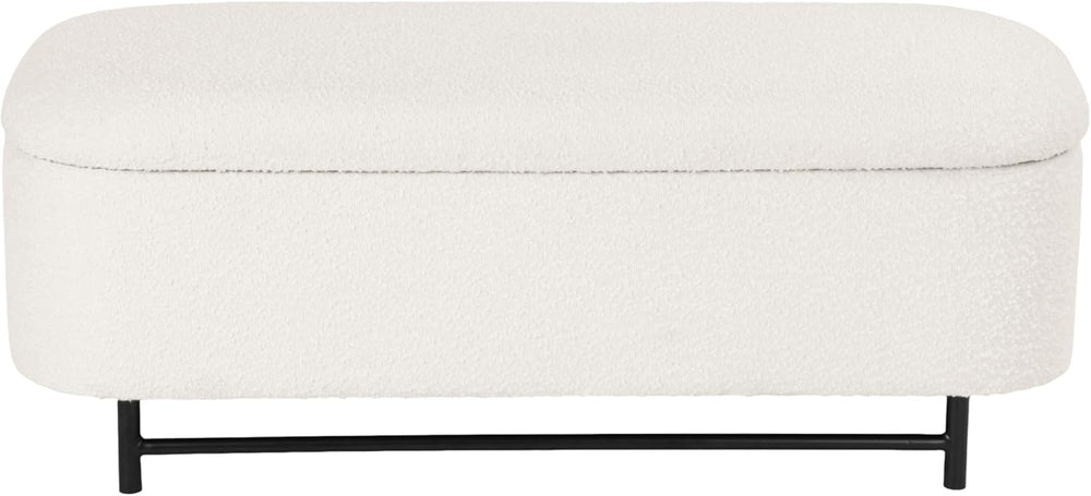 HomePop Ellipse Modern Storage Bench with Metal Legs |Homepop Home Décor|Benc...