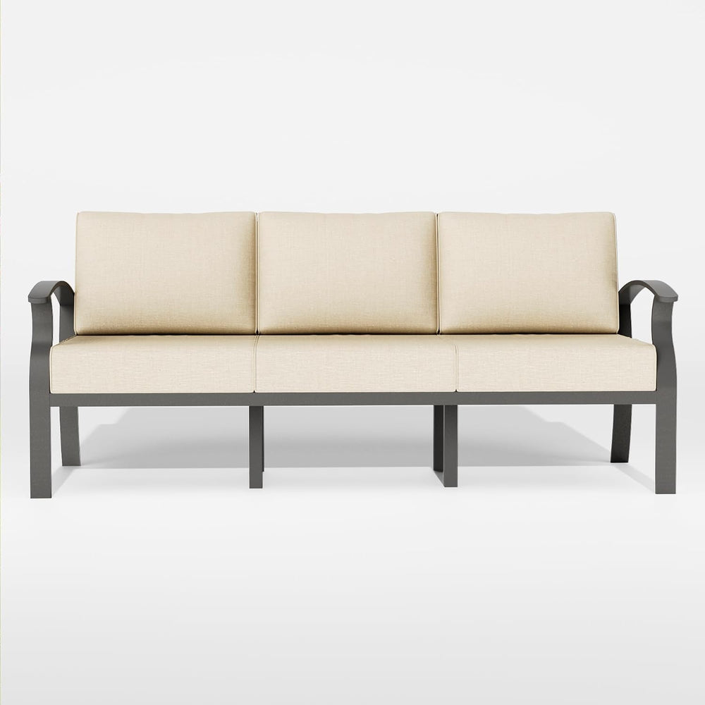 ALAULM Aluminum 3-Seat Patio Furniture Set, Metal Outdoor Furniture Sectional...