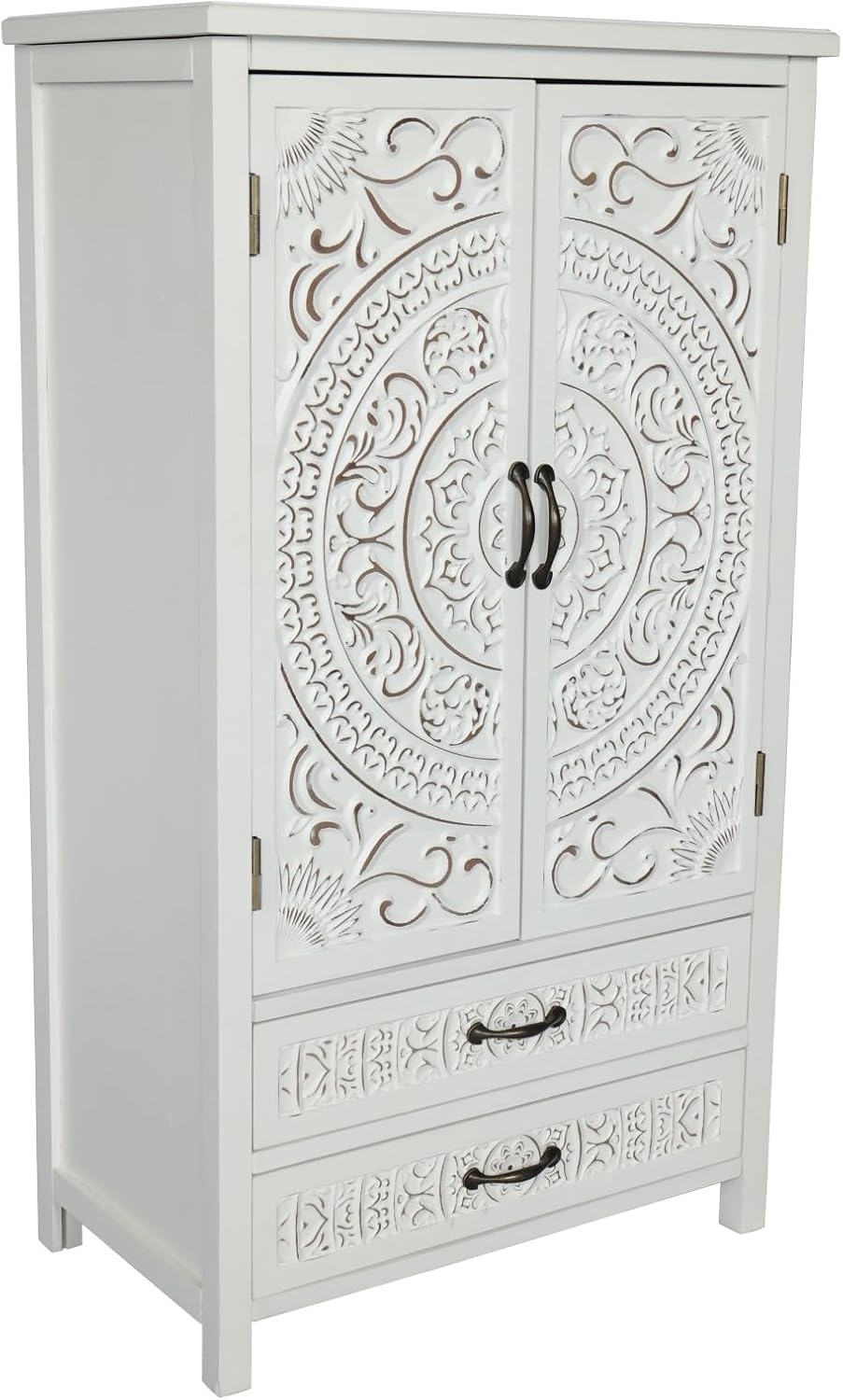 Modern White Storage Cabinet, Rustic Sideboard Pantry Cabinet, for Home Decor...