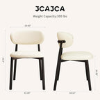 Kitchen Dining Chairs Set of 6 Modern Upholstered Leather Farmhouse Dining Room Chair with Metal Legs, Black/Beige