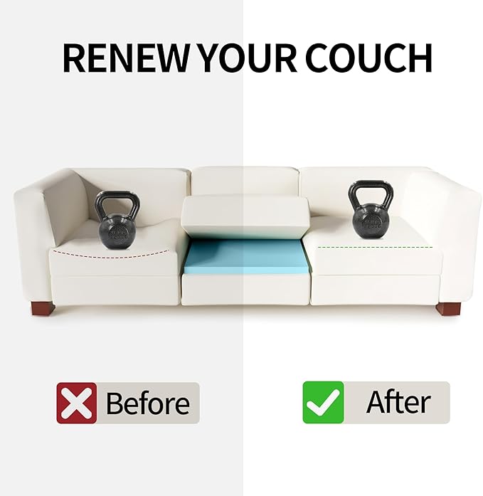 Tromlycs Couch Cushion Support for Sagging Sofa Support Seat Under Cushion 22x22 inch Sag Repair Furniture Blue, Set of 3