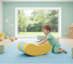 Children Sensory Rocker Rocking Boat Toy Chair Foam Padding Wood Frame PU Leather Clean Compact Size Suitable for Child playrooms Daycare Preschool Indoor Home