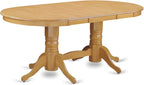 East West Furniture VANO5-OAK-C 5 Piece Dining Set Includes an Oval Dining Room Table with Butterfly Leaf and 4 Linen Fabric Upholstered Kitchen Chairs, 40x76 Inch, Oak