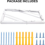 YUMORE Folding Shelf Brackets, 16 Inch Heavy Duty Collapsible Shelf Bracket, White DIY L Bracket for Workbench Folding Table Hinge, Max Load: 330lb, Pack of 2