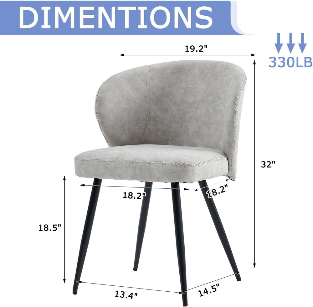 Dining Chairs Set of 2, Mid Century Modern Kitchen Chairs with Leather Cushio...