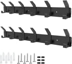 2 Pack Coat Rack Wall Mount,17.3 in Wall Hooks for Hanging, Coat Hanger Wall Mount Towel Rack Hat Rack for Wall with 6 Hooks for Entryway, Bedroom, Bathroom (Black,6 Hook-2Pack)