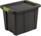 Sterilite 12-Pack Storage Bins with Lids, Heavy Duty Totes, Tuff1, 18 Gallon, Flat Gray