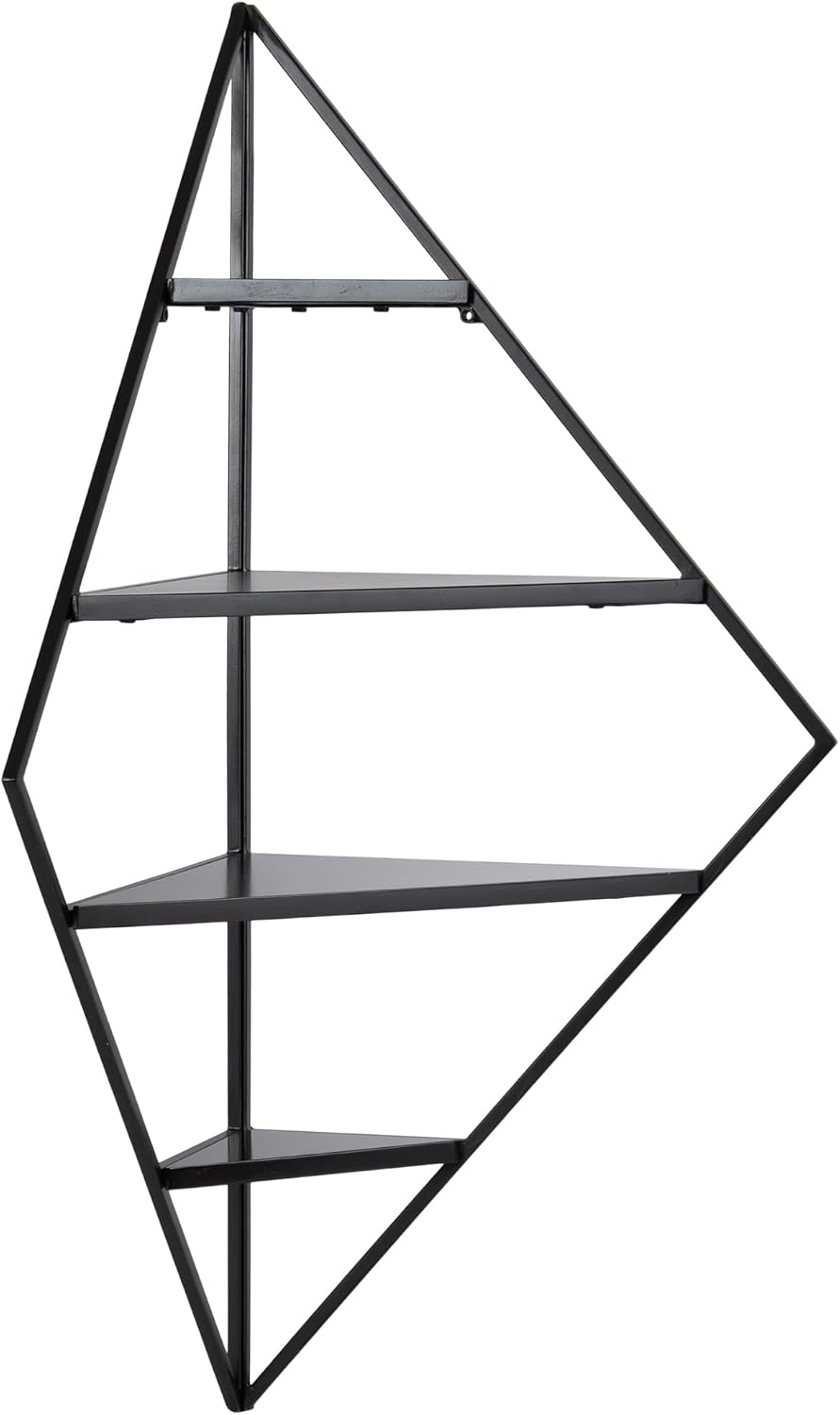 Kate and Laurel Melora Modern Glam Corner Shelf; 24 x 17 x 38; Black; Contemp...