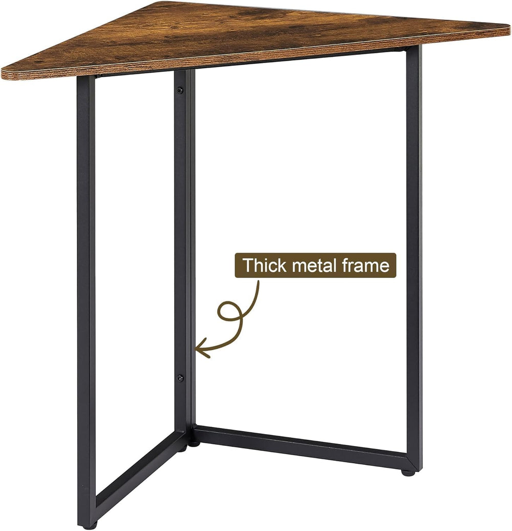 VECELO Corner Shelf, End Side Tables, Triangle Shelves with Metal Frame for S...