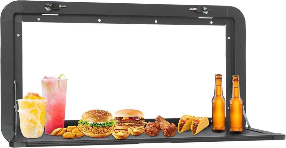 Foldable RV Table 31.5 x17.72 inch Black, Wall Mount Folding Camper External ...