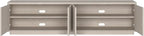 Henn&Hart Fluted TV Stand for TVs up to 85" with 2 Concealed Ribbed Storage Cabinets and Adjustable Shelves for Living Room, Family Room, or Office, Beech White