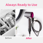 Hair Dryer Holder, Hair Dryer Holder Wall Mounted, Self Adhesive Blow Dryer Holder, Stainless Steel Dyson Hair Dryer Holder, Hairdryer Holder for Bathroom BANJEKT