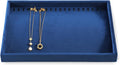 Necklace Storage Tray, Velvet Bracelet Display, Premium Jewelry Organizers,Luxury Jewelry Tray,Blue Necklace Display