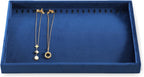 Necklace Storage Tray, Velvet Bracelet Display, Premium Jewelry Organizers,Luxury Jewelry Tray,Blue Necklace Display