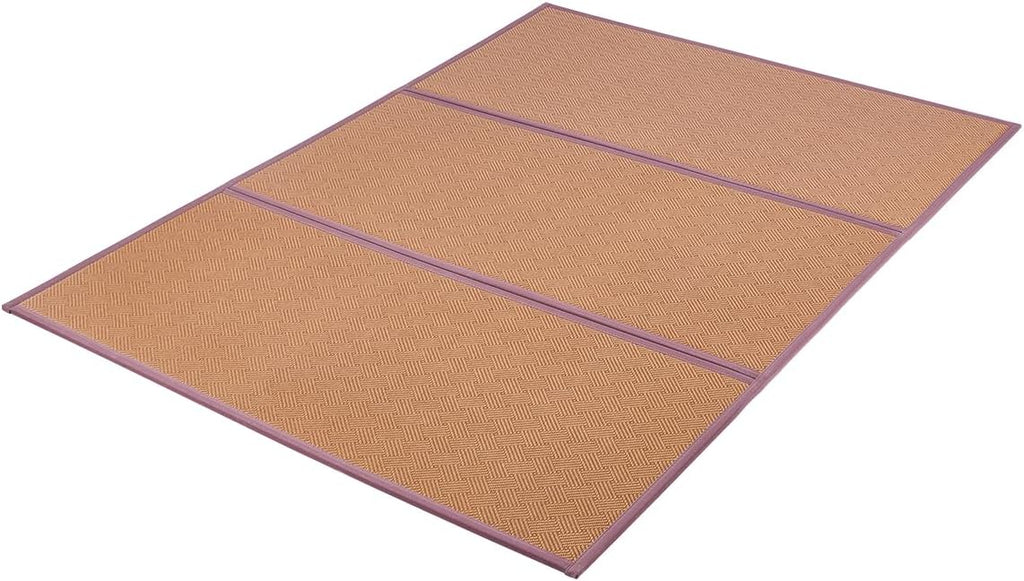 VEVOR Japanese Tatami Mat, Full XL - 55'' X 80'' Foldable Handwoven Rattan Tatami Mat, Non-Slip & Easily Cleaned Tatami Mattress, Summer Breathable Tatami for Sleeping, Meditation, Yoga