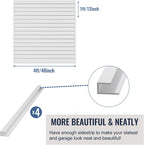 Slatwall Panel Garage Organizer PVC Slatwall Heavy Duty Wall Mounted Rack, Interlocking Slat Wall Panels for Tool Organization Peg Board(White 4 x 4 ft)