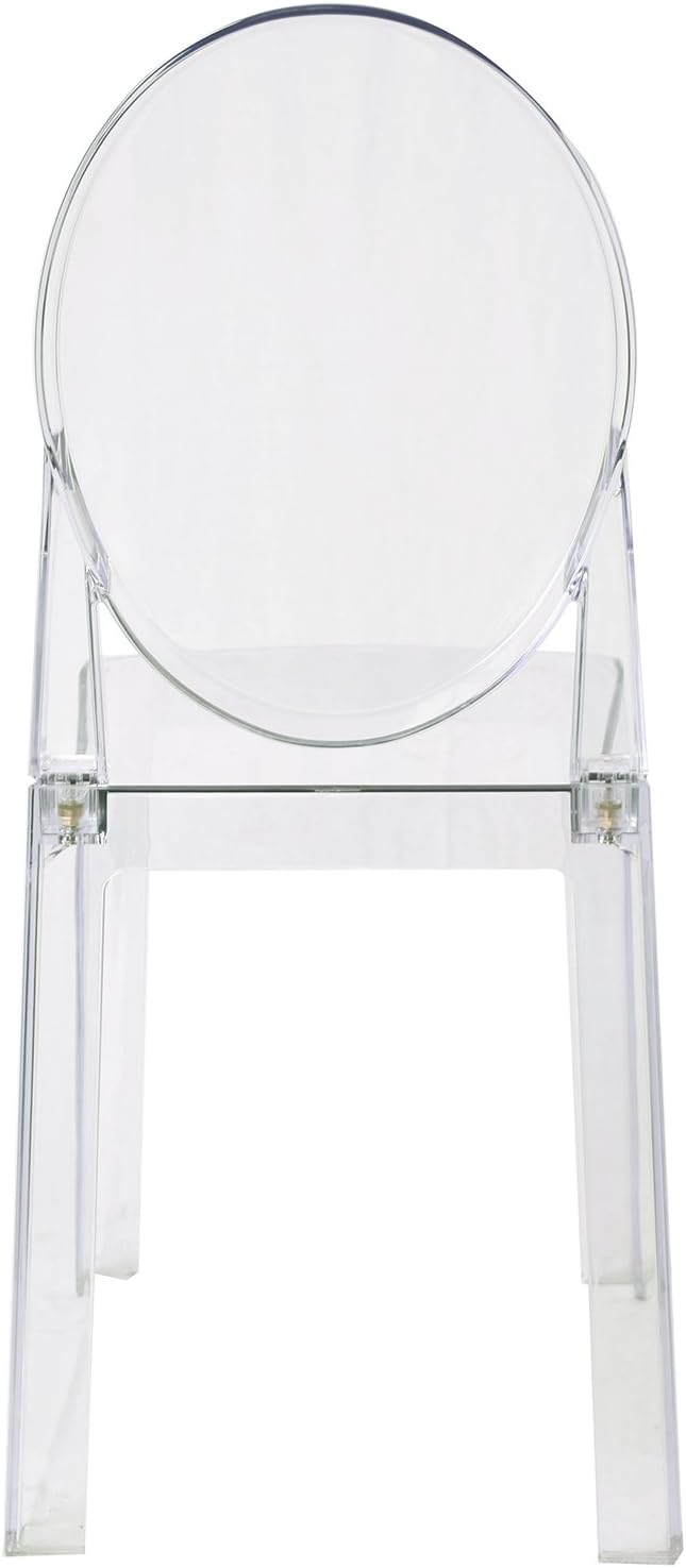 2xhome Ghost Dining Chair with Oval Back | Transparent Acrylic Accent Side Ch...