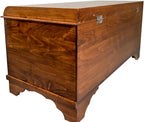 Rustic Red Door Co. Cedar Hope Chest with Waterfall Top, Amish Made Wooden Storage Trunk Box for Bedroom, Blanket, Clothes, Anti-Slam Hinges and Lock, 46", Brown Maple Wood, Asbury Stain