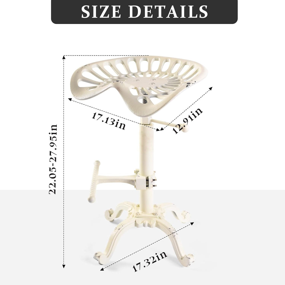 Vintage Tractor Seat Bar Stools Rustic 20-27inch Counter Height Adjustable Ki...