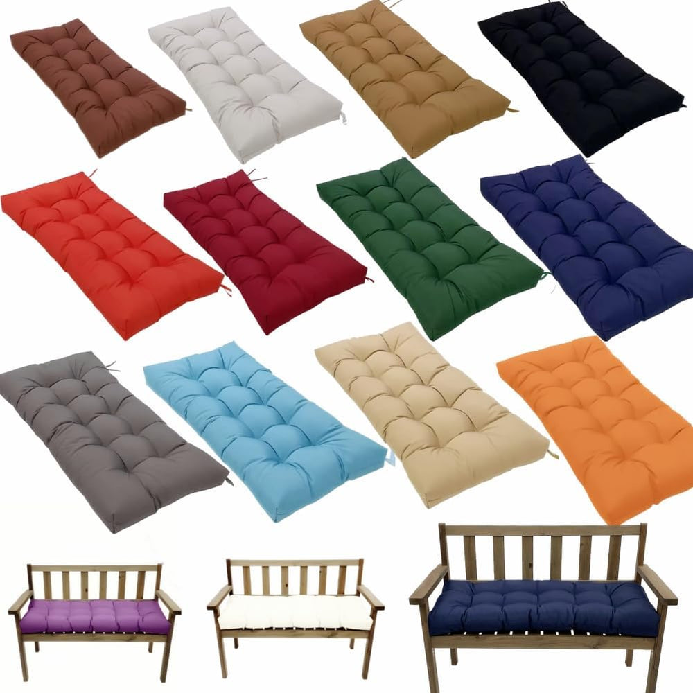 Waterproof Indoor/Outdoor Bench Cushion, Garden Loveseat Cushion, Swing Seat ...