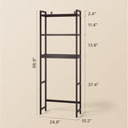 Gizoon Over The Toilet Storage, 3 Tier Bamboo Bathroom Organizer with Adjustable Shelf, Freestanding Above Toilet Stand, Bathroom Storage Shelf Rack