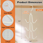 TOPIA HANGER Purse Hanger Organizer for Closet, 2-Pack Handbag Organizer Hanger, 360°Swivel Metal Purse Hooks, Bag Rack, Belt Organizer, Tie Rack, Scarf Hanger, Bag Storage Organizer, Ivory White