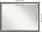 Amanti Art Grey Wall Mirror 32x42 Burnished Concrete Narrow Rectangle Bathroom Mirror for Wall Decor Living Room, X-Large Modern Contemporary Wood Frame, Hangs Horizonally and Vertically, Bathroom