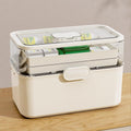 3-Tier Portable Medicine Storage Box, Medical Organizer With Removable Small Medicine Box, Dustproof & Moisture-Proof, Family Size with Transparent Visual Design, Suitable for Home&Travel Use (White)